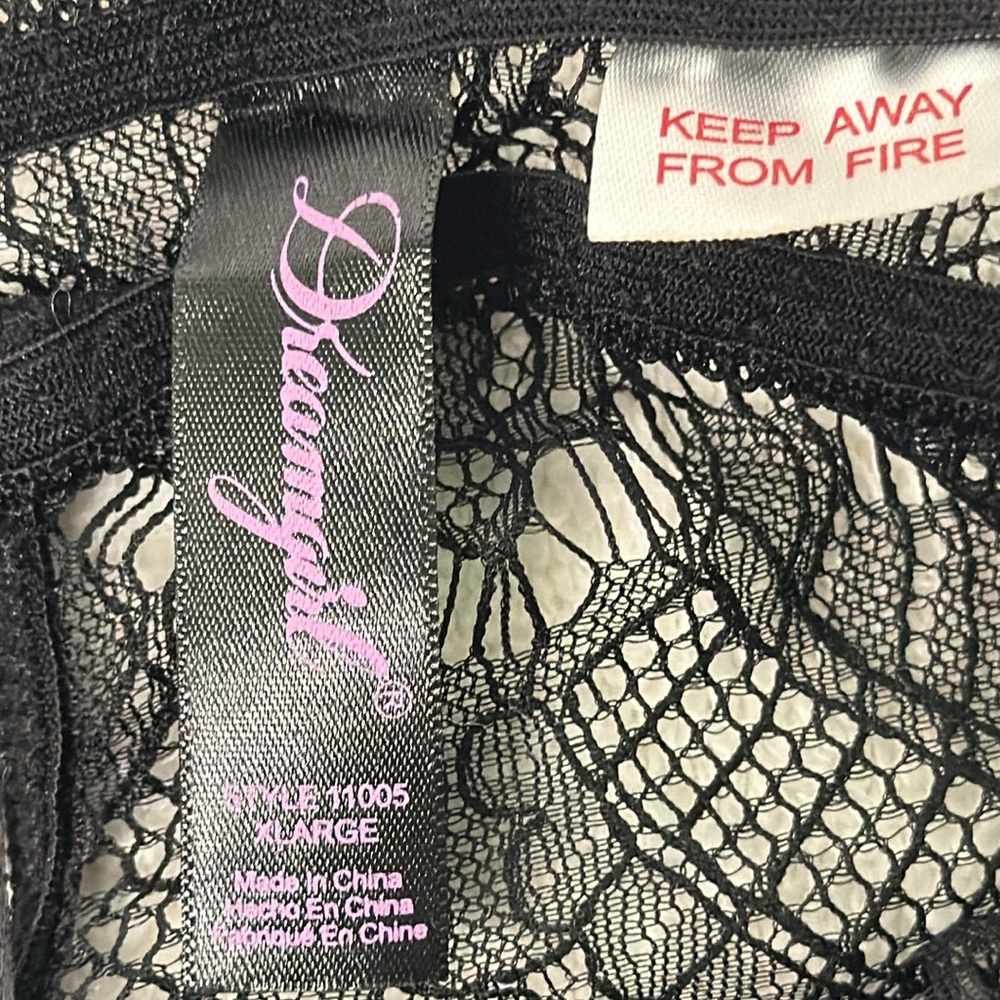Dreamgirl Eyelash Lace Collared Blue & Black Chemise Size XL - Picture 12 of 16